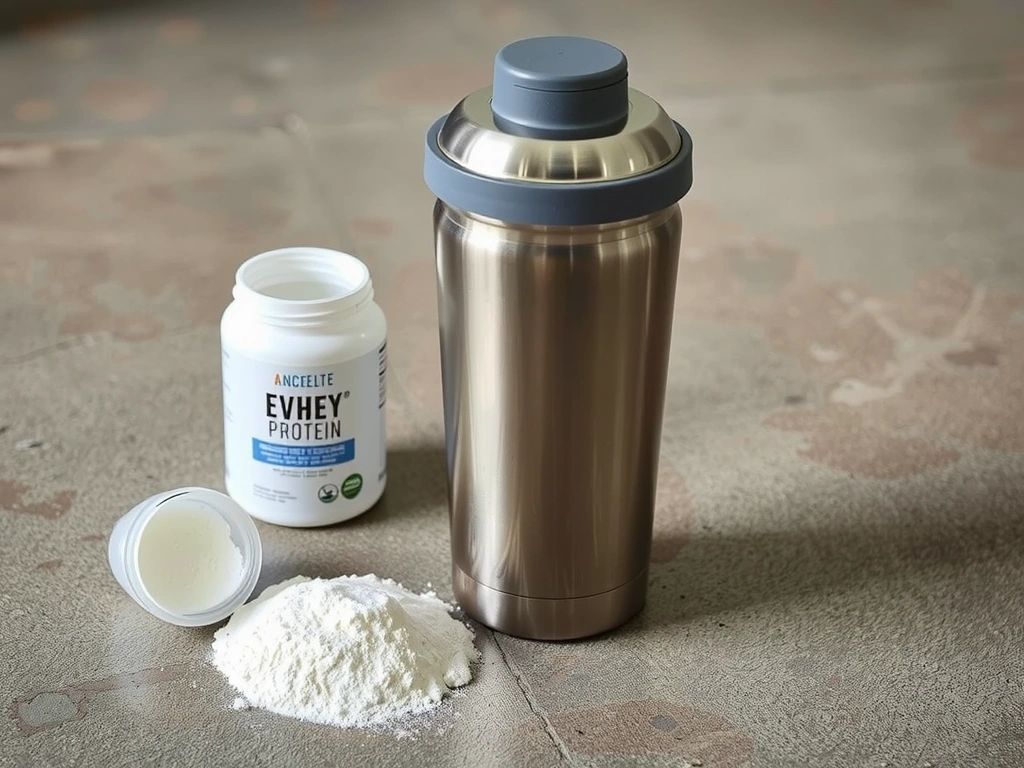 Shaker e ingrediente puro in primo piano